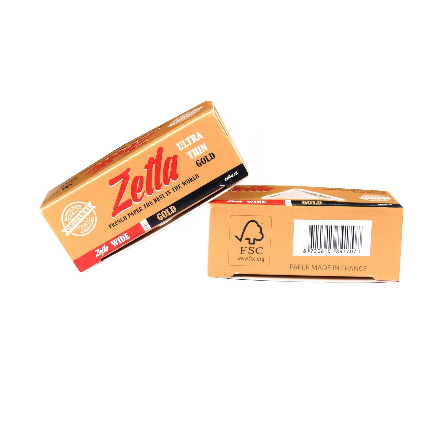 Zetla Rolling Papers Gold Rolls K/S Wide (24 Packs) - Zetla