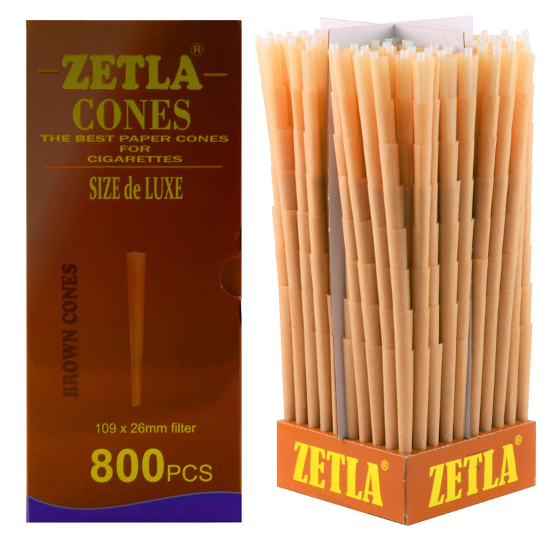 Pre Rolled Cones Zetla Brown King Size Deluxe (800 Pcs) - Zetla