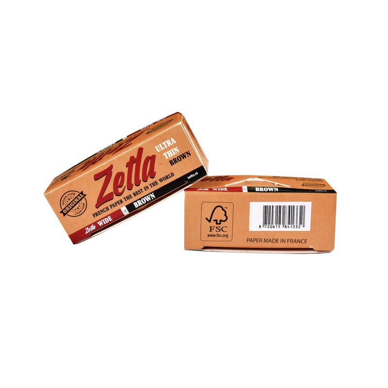 Zetla Rolling Papers Brown Rolls K/S Wide (24 Packs) - Zetla