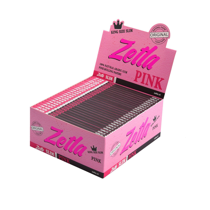 Zetla Rolling Papers Pink King Size Slim (50 Packs) - Zetla