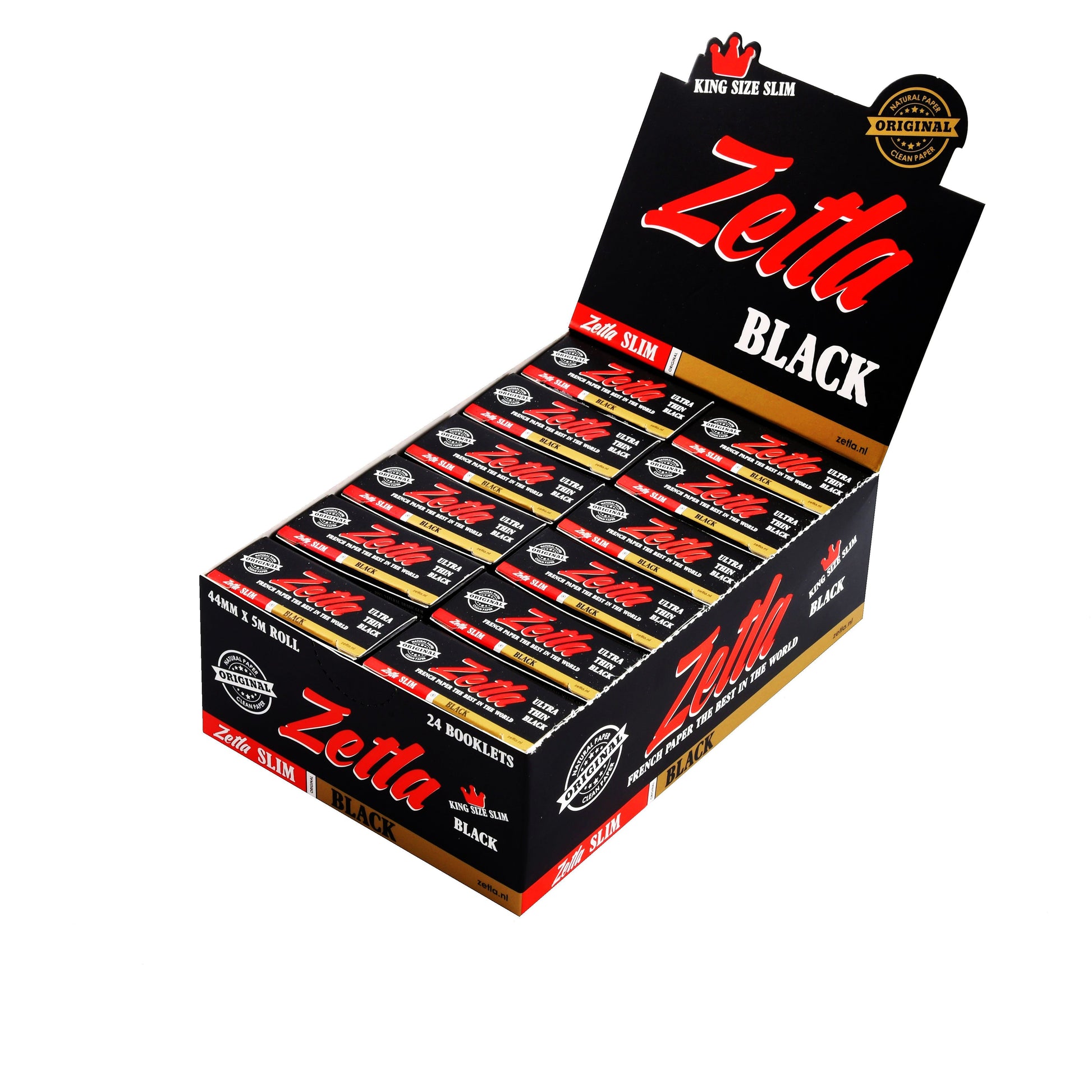 Zetla Rolling Papers Black Rolls K/S Slim (24 Packs) - Zetla