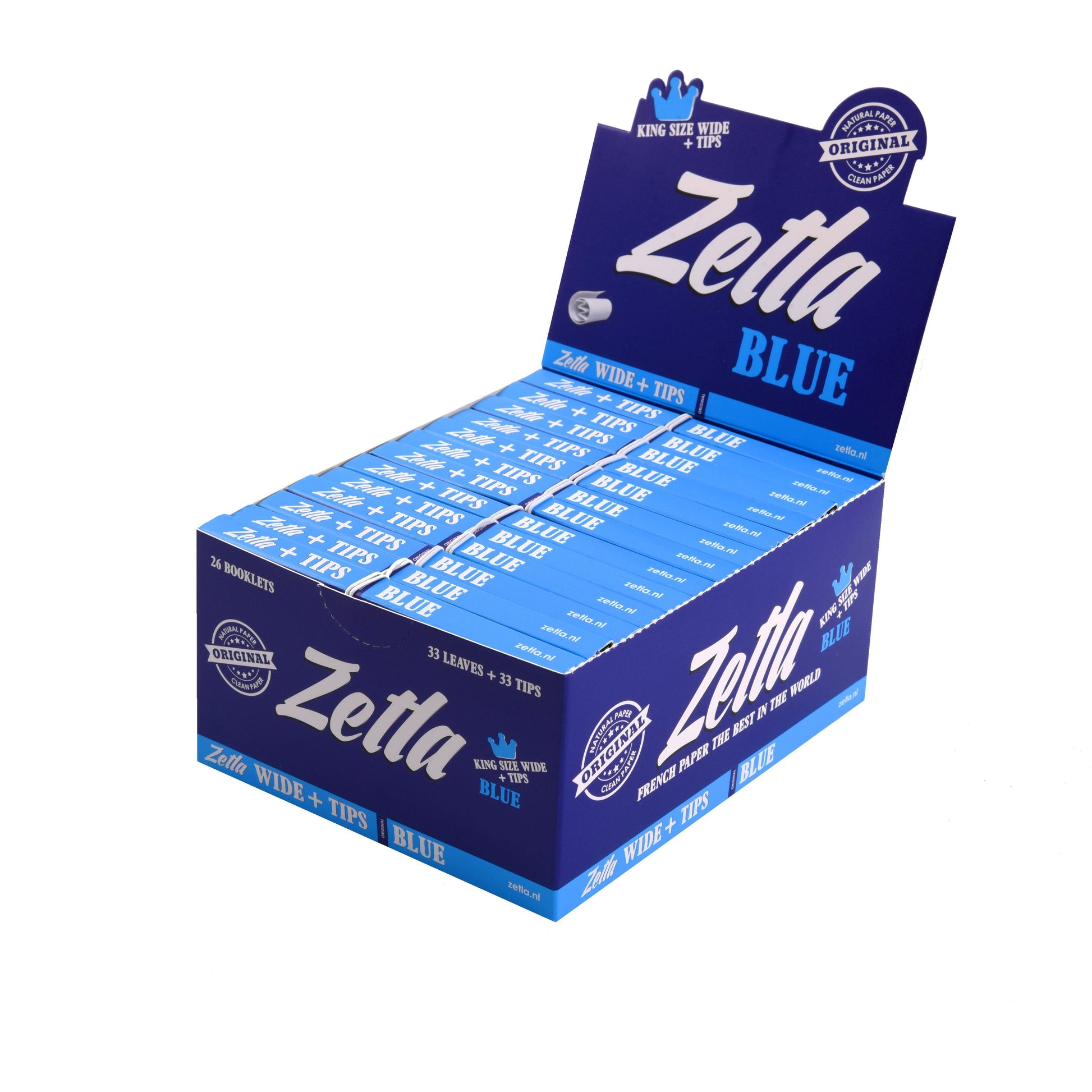 Zetla Rolling Papers Blue + Filters Wide (26 Packs) - Zetla