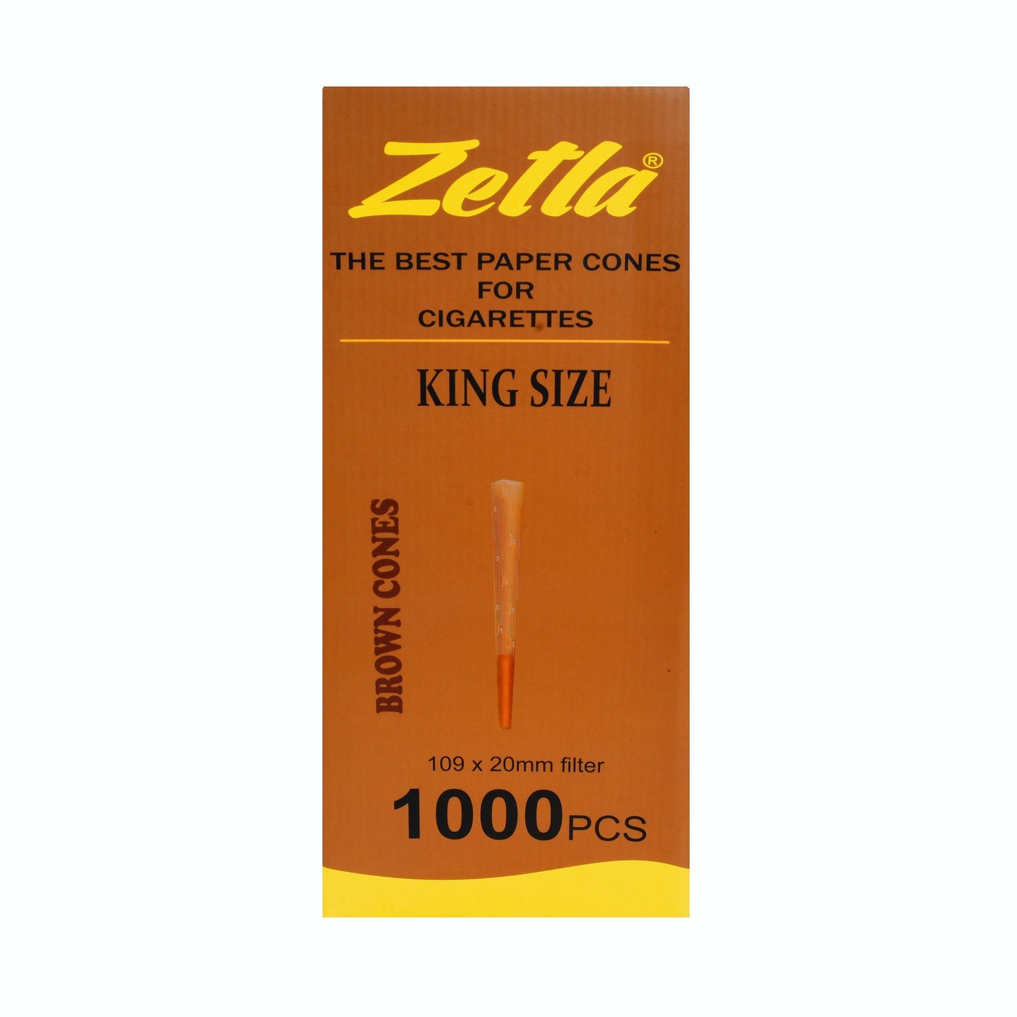 Pre Rolled Cones Zetla Brown King Size (1000 Pcs) + Knock Box 25 + Tubes 48 - Zetla