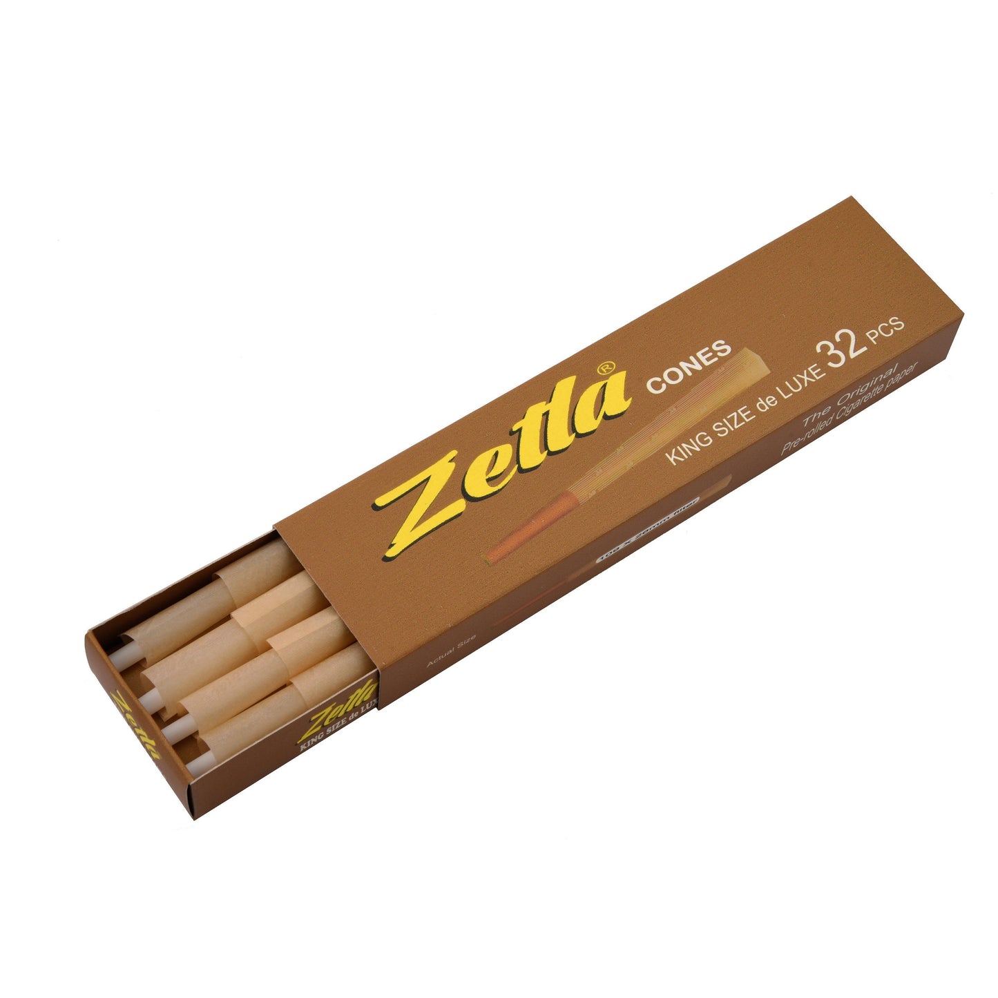 Pre Rolled Cones Zetla Brown King Size Deluxe (32 Pcs) - Zetla