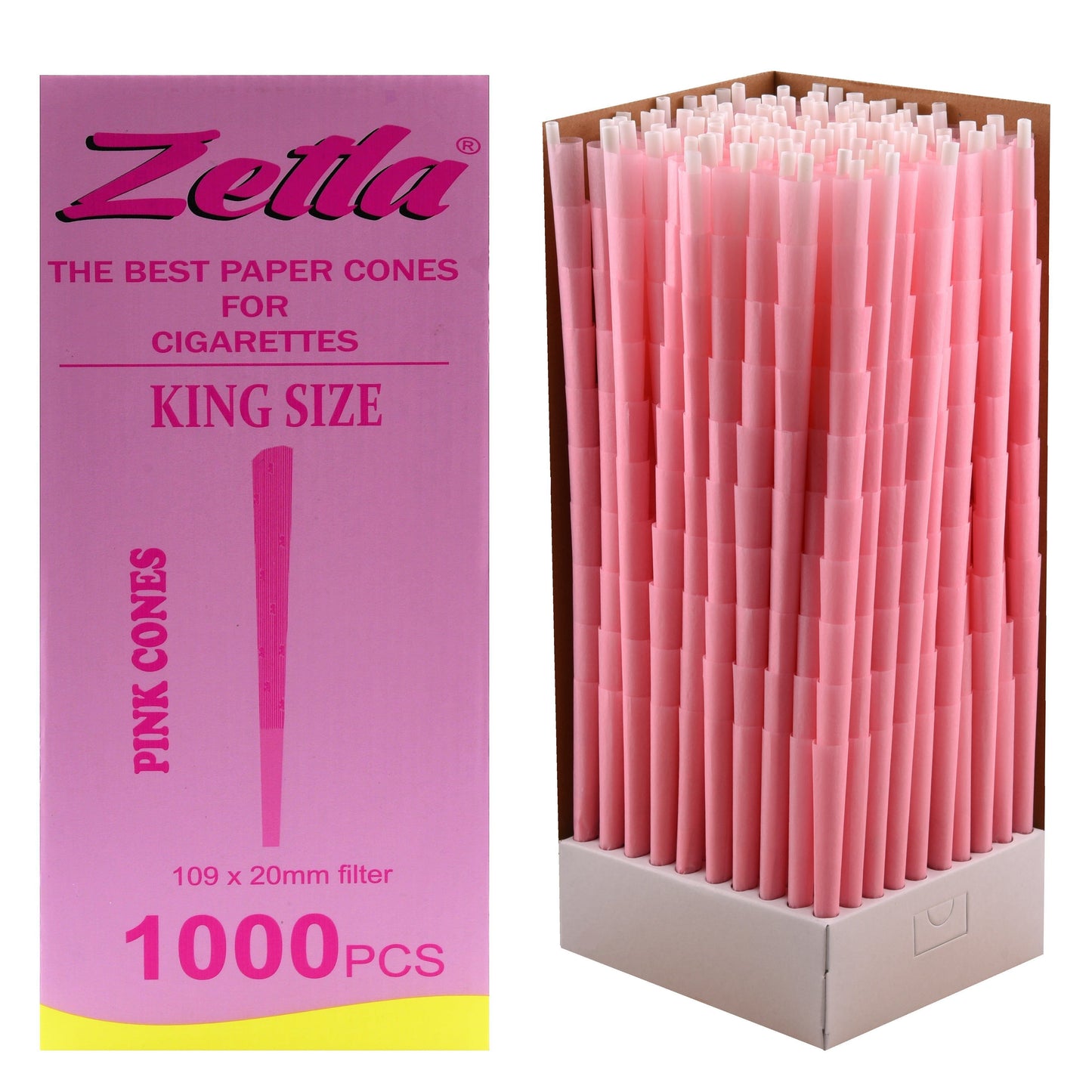 Pre Rolled Cones Zetla Pink King Size (1000 Pcs) - Zetla