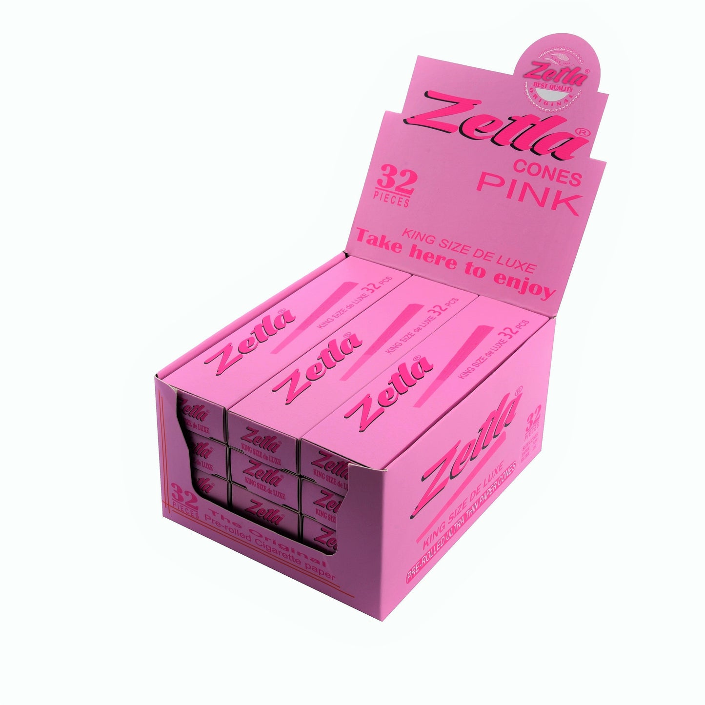 Pre Rolled Cones Zetla Pink King Size Deluxe (32 Pcs) - Zetla