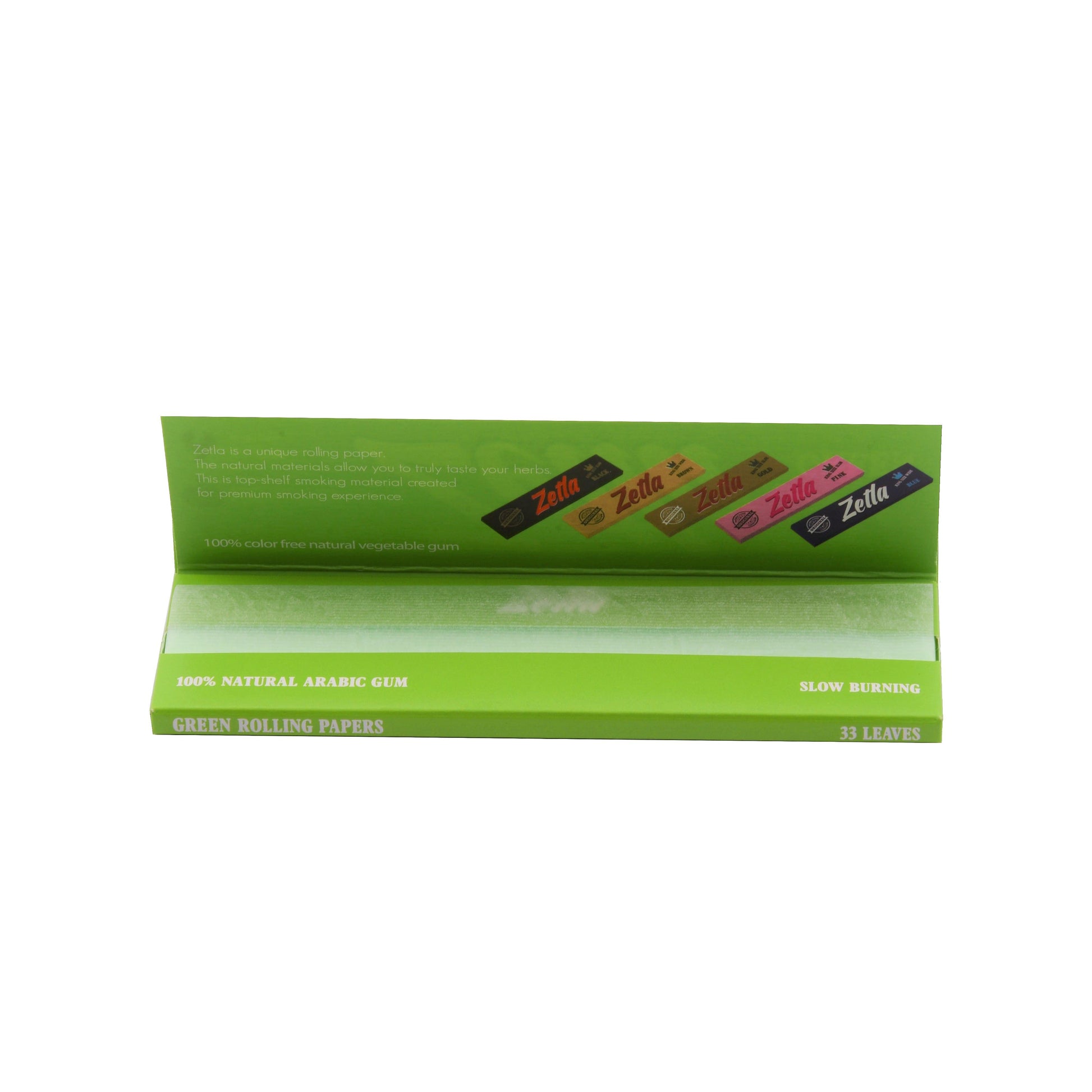 Zetla Rolling Papers Green King Size Wide (50 Packs) - Zetla