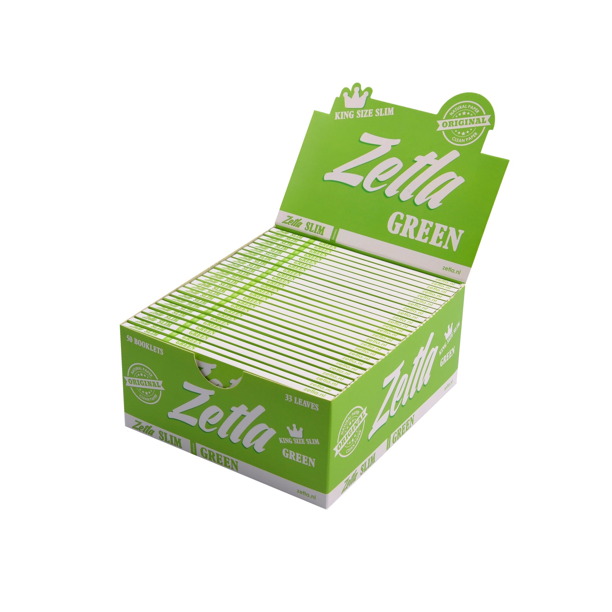 Zetla Rolling Papers Green King Size Slim (50 Packs) - Zetla