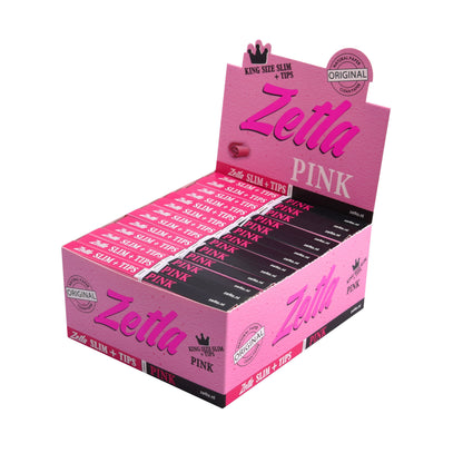 Zetla Rolling Papers Pink + Filters Slim (26 Packs) - Zetla