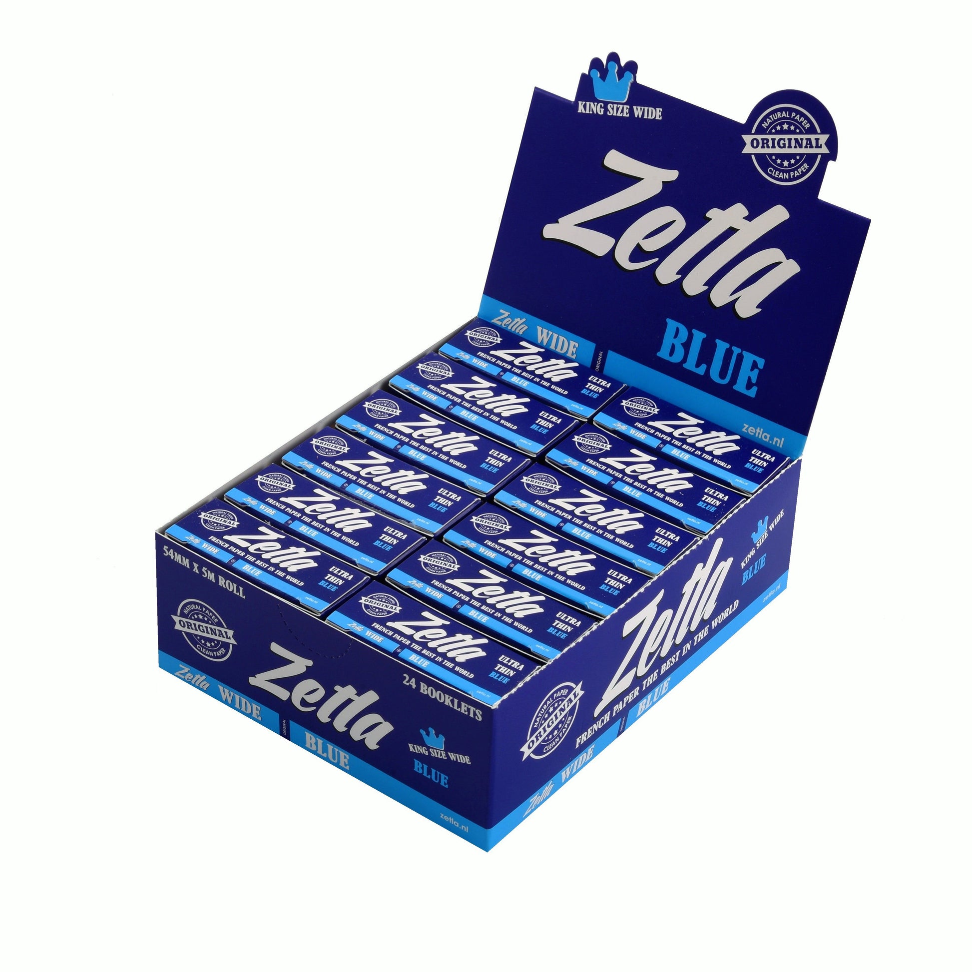 Zetla Rolling Papers Blue Rolls K/S Wide (24 Packs) - Zetla